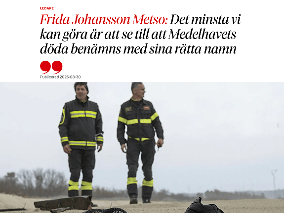 Krönika i DN av Frida Johansson Metso