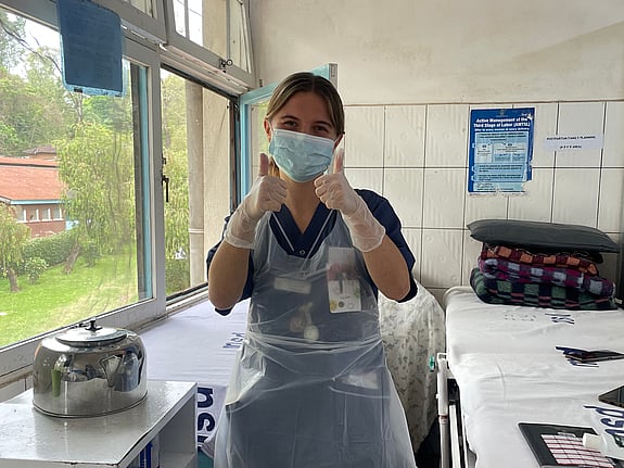 Tilda Holmström på VFU i Tanzania. Foto: Privat