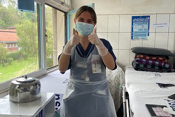 Tilda på VFU i Machame. Foto: Privat