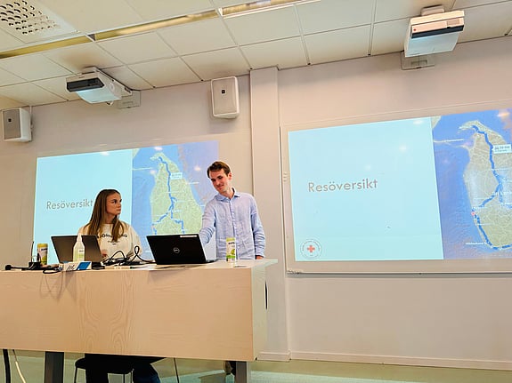 Clara Kanutz och David Burgren berättar om sitt examensarbete genom Minor Field Studies som genomfördes i Sri Lanka. Foto: RKH