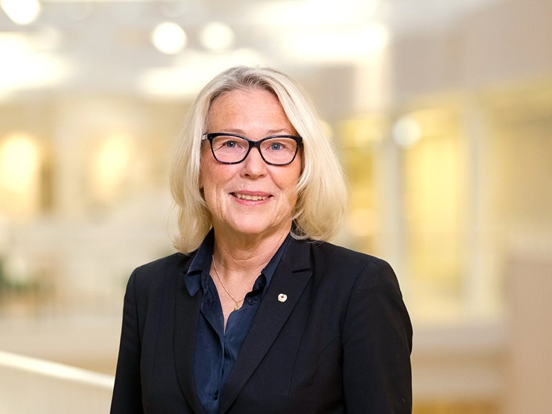 Inger Wallin Lundell vid Röda Korsets Högskola. Foto: Sören Andersson