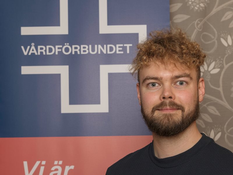 Linus Törneberg, sjuksköterskestudent vid Röda Korsets Högskola och vice ordförande i Vårdförbundet Student